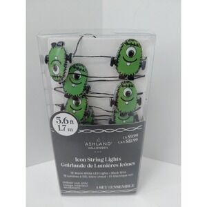 NEW Ashland HALLOWEEN 18 count MONSTER Icon‎ LED String Lights Warm White LED